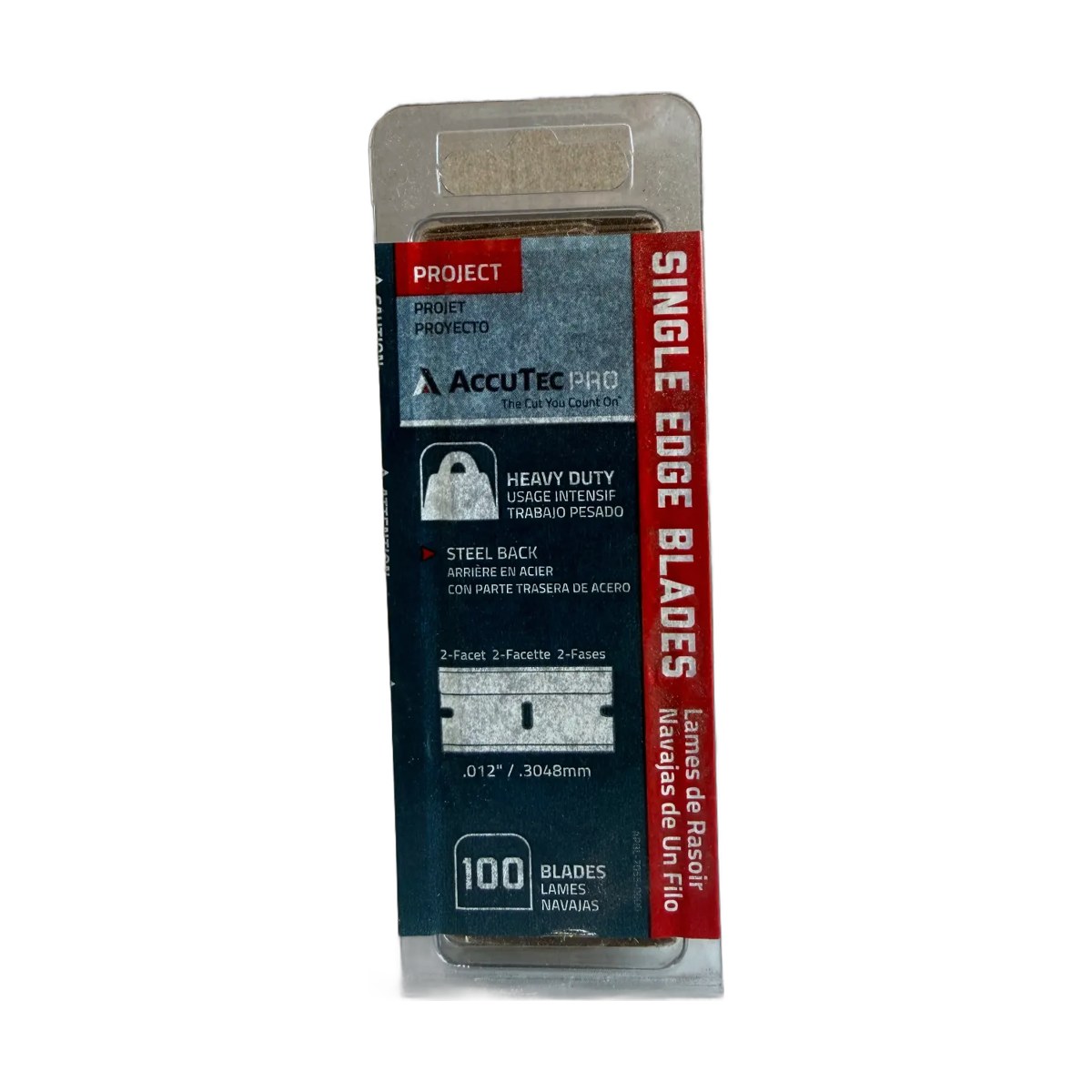 AccuTec PRO Single Edge Razor Blades – 100 Count