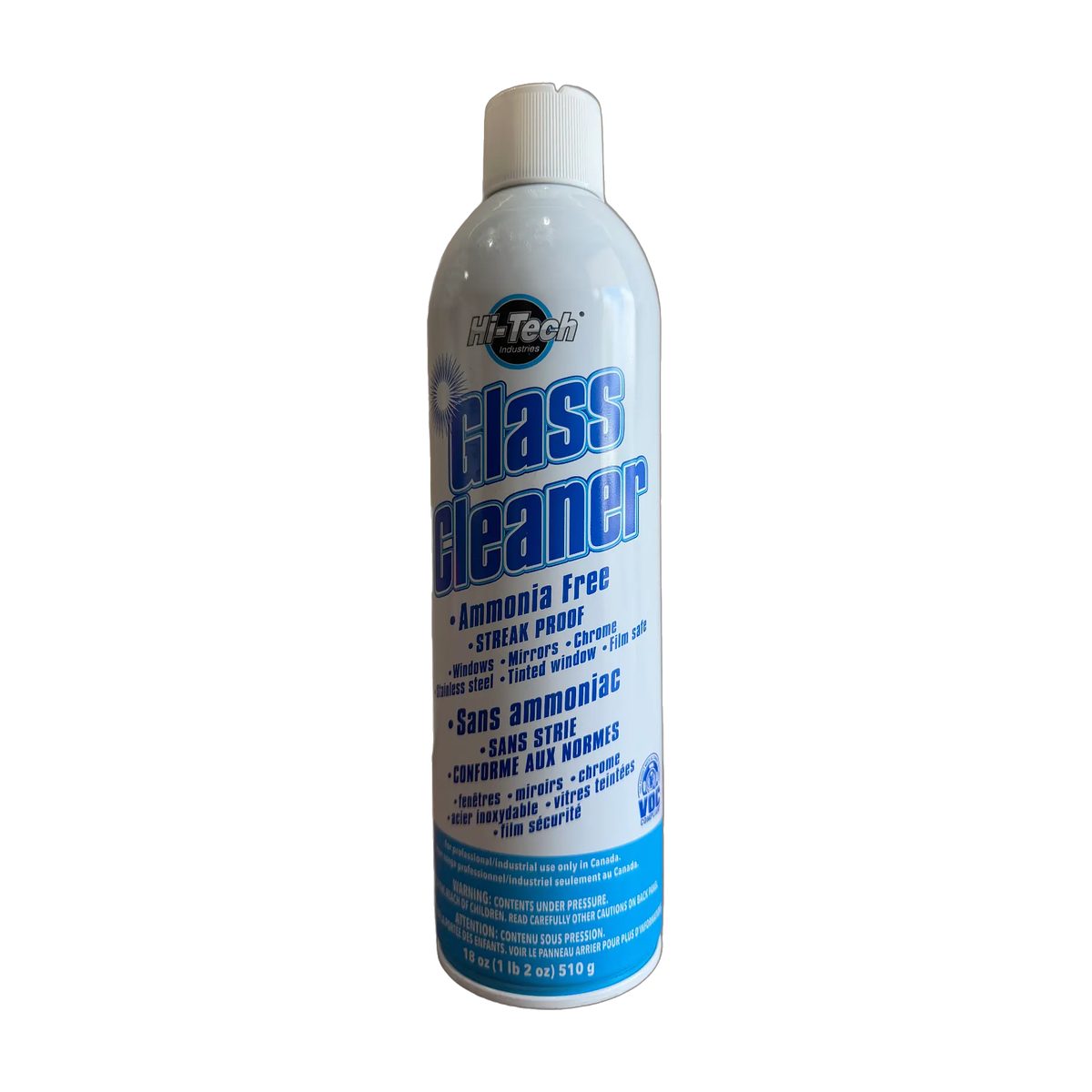 Hi-Tech Ammonia Free Glass Cleaner aerosol can