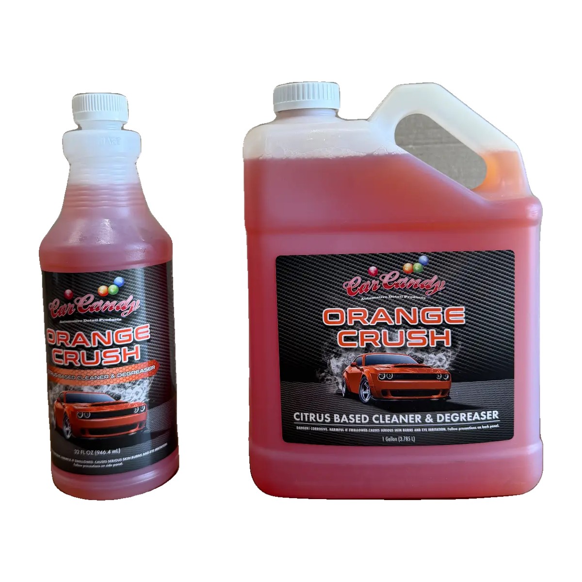 Car Candy Orange Crush in 32 oz and 1 gallon sizes